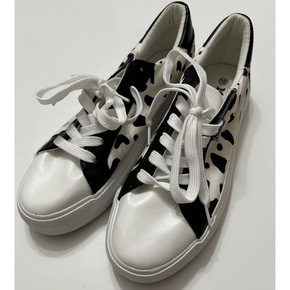 Mudd Beyley Cow Print Women's Size 10 Sneakers Canvas Shoes Platform Y2K